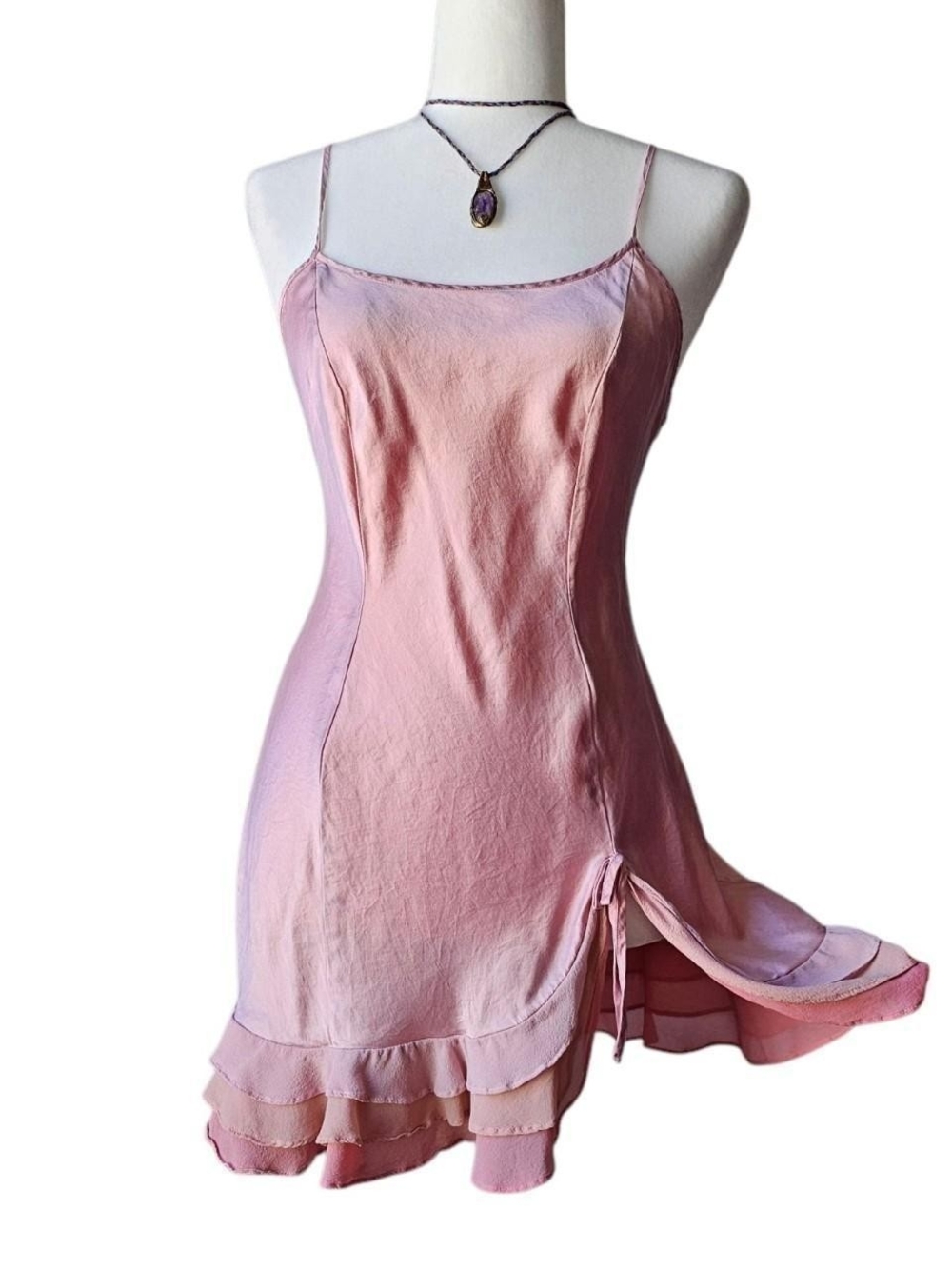 2002 Victoria's Secret Silk Mermaid Ruffle Chiffon Slip Dress- XSmall